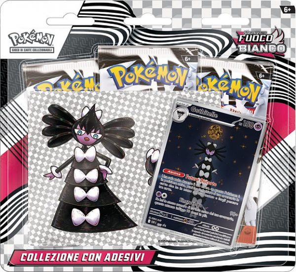 Pokémon - Collezione con Adesivo - Fuoco Bianco 3 Pack - ITA
